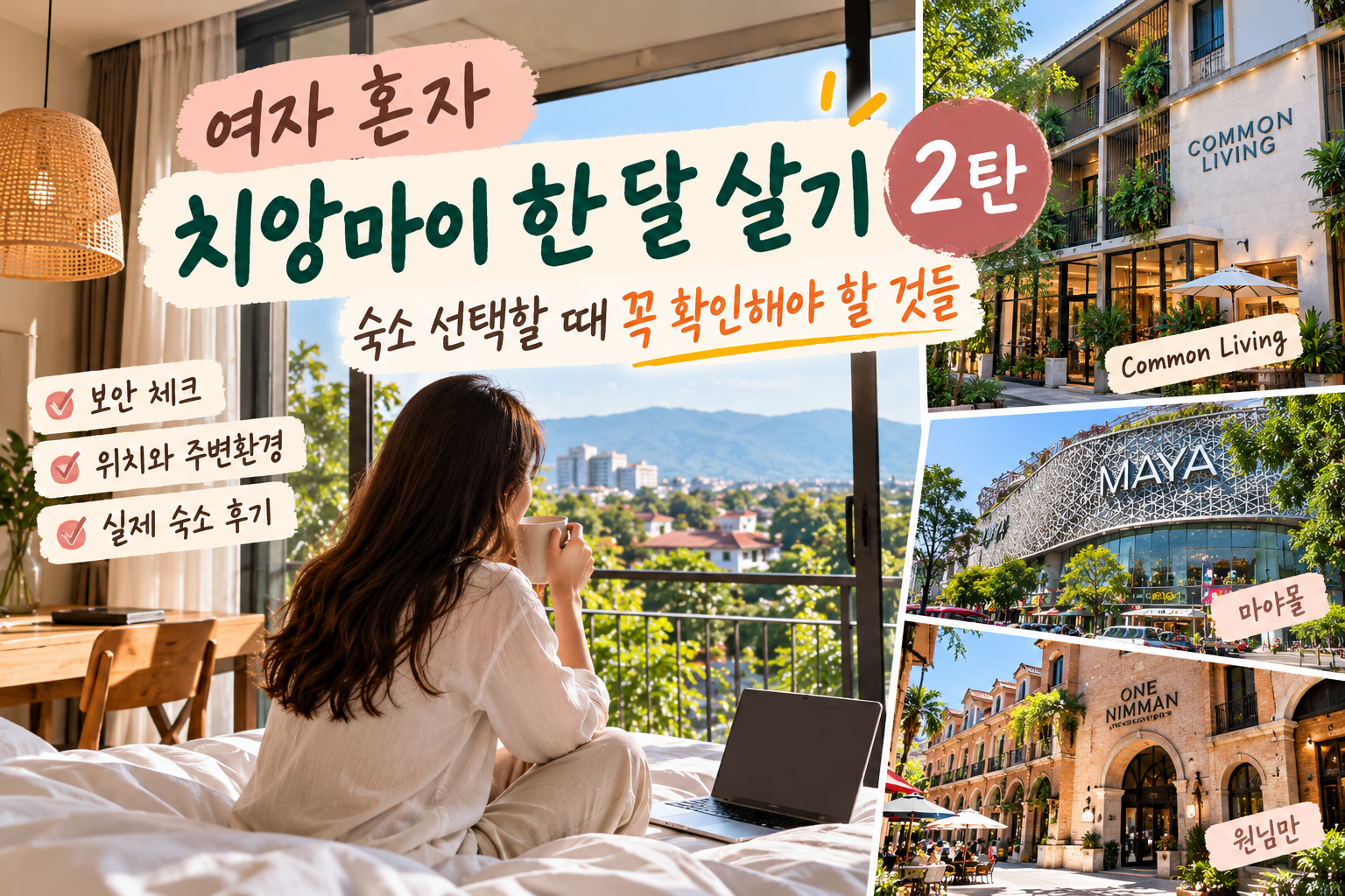치앙마이 한 달 살기 숙소 | 여자 혼자 님만해민에서 지낸 후기 썸네일